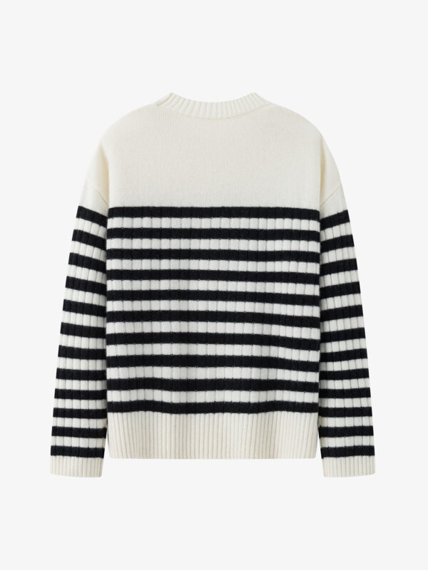 100% PURE CASHMERE STRIPED LUXURY SWEATER