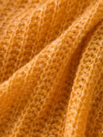 OVERSIZE 100% CASHMERE CABLE-KNIT SWEATER | VIBRANT ORANGE & CHARCOAL GREY & SOFT IVORY