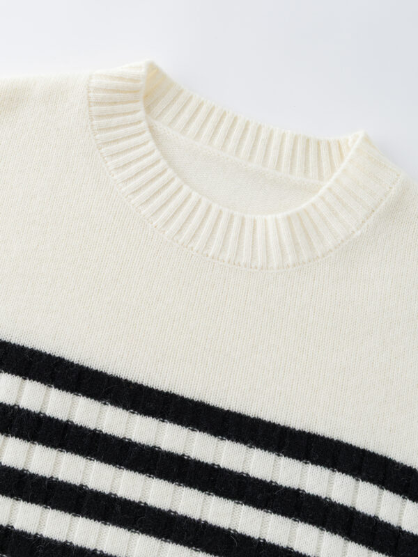 100% PURE CASHMERE STRIPED LUXURY SWEATER