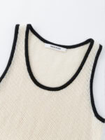 WOMEN'S CASHMERE TANK TOP | CONTRAST TRIM (IVORY/BLACK, BLACK/IVORY)