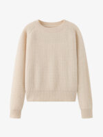 100% PURE CASHMERE CREW NECK SWEATER - BEIGE & CAMEL