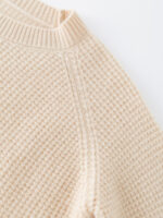 100% PURE CASHMERE CREW NECK SWEATER - BEIGE & CAMEL