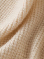 100% PURE CASHMERE CREW NECK SWEATER - BEIGE & CAMEL