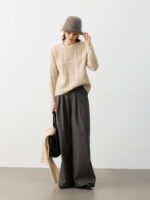 ABLE-KNIT 100% CASHMERE CREW NECK SWEATER (2 COLORS)