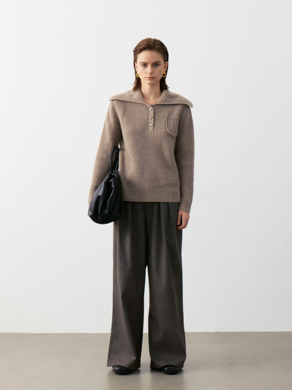 100% PURE CASHMERE DARK COFFEE LUXURY SWEATER