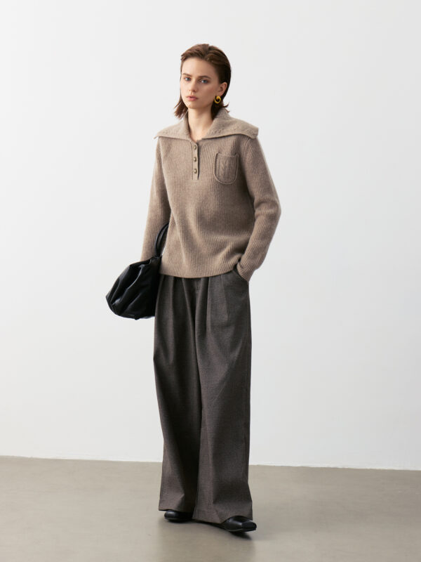100% PURE CASHMERE DARK COFFEE LUXURY SWEATER
