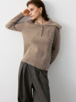 100% PURE CASHMERE DARK COFFEE LUXURY SWEATER
