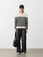 100% PURE CASHMERE STRIPED LUXURY SWEATER