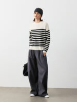100% PURE CASHMERE STRIPED LUXURY SWEATER