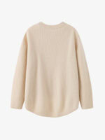 100% CASHMERE CREWNECK SWEATER | SOFT BEIGE, HIGH-LOW HEM