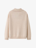 100% CASHMERE HALF-ZIP COLLARED SWEATER | SOFT CREAM