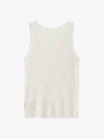 100% CASHMERE U-NECK RIBBED CAMISOLE | IVORY WHITE & TAUPE BROWN