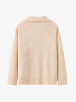 100% Cashmere Half-Zip Polo Sweater - Luxury Oversize Knit Top