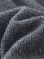 100% CASHMERE HALF-ZIP COLLARED SWEATER | TAUPE BROWN & CHARCOAL GREY